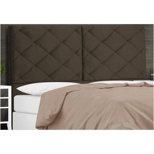 Tamanhos, Medidas e Dimensões do produto Cabeceira para Cama Box Queen Troya 160 Cm de Largura Suede Marrom