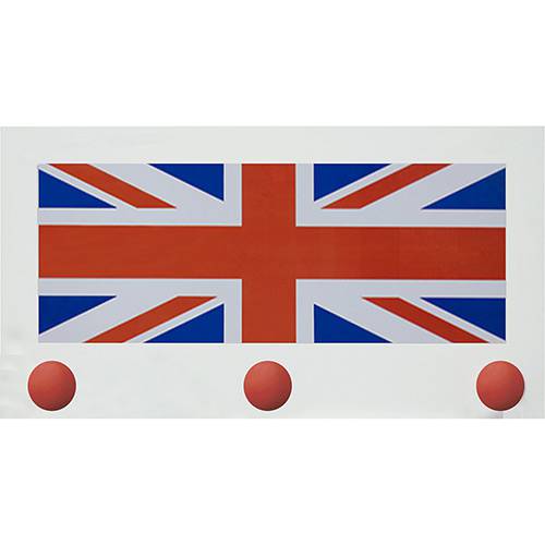 Tamanhos, Medidas e Dimensões do produto Cabideiro de Parede Flag England 3 Ganchos Branco - Kapos