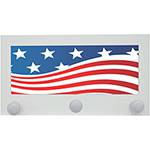 Tamanhos, Medidas e Dimensões do produto Cabideiro de Parede Flag United States 3 Ganchos Branco - Kapos