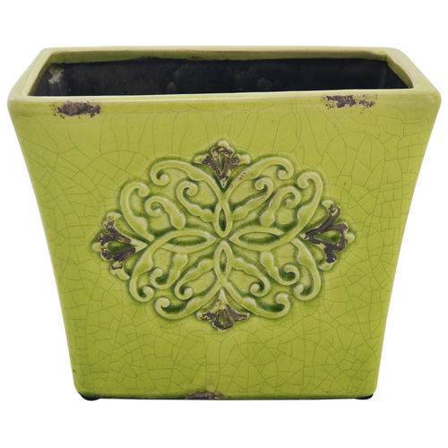 Tamanhos, Medidas e Dimensões do produto Cachepot de Cerâmica Mandala Verde I