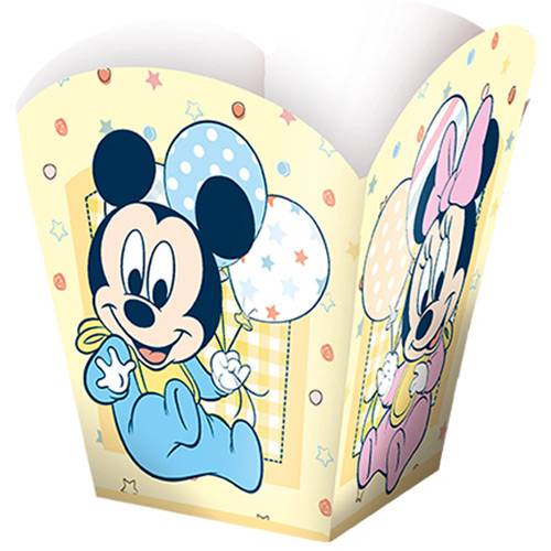 Tamanhos, Medidas e Dimensões do produto Cachepot Pequena Baby Mickey e Amigos 8 Unidades Regina Festas