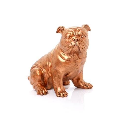 Tamanhos, Medidas e Dimensões do produto Cachorro Bulldog Cobre em Resina - Arte Retrô