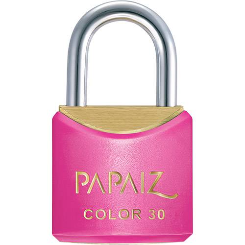 Tamanhos, Medidas e Dimensões do produto Cadeado Color Line 30mm Rosa Papaiz