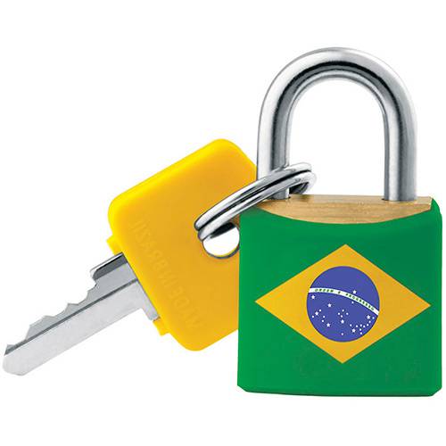 Tamanhos, Medidas e Dimensões do produto Cadeado SM E-20mm - Cores Bandeira do Brasil - Pado