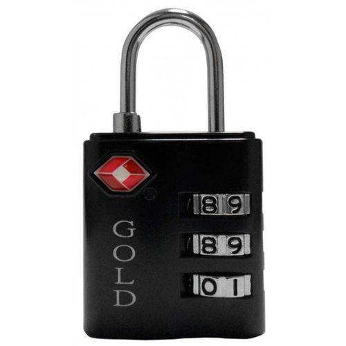 Tamanhos, Medidas e Dimensões do produto Cadeado TSA Lock Segredo Preto Gold
