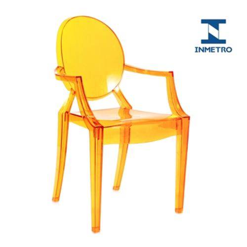 Tamanhos, Medidas e Dimensões do produto Cadeira Acrílica Louis Ghost - com Braços - Sophia - Laranja