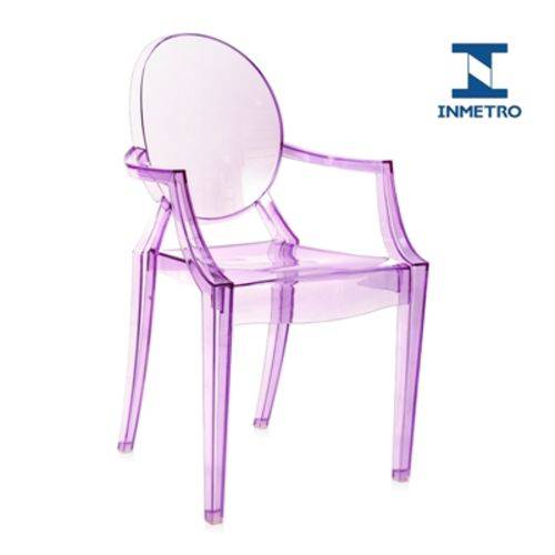 Tamanhos, Medidas e Dimensões do produto Cadeira Acrílica Louis Ghost - com Braços - Sophia - Roxo - Lilás