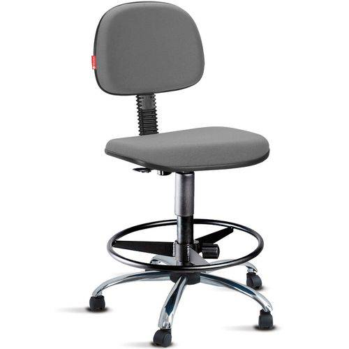 Tamanhos, Medidas e Dimensões do produto Cadeira Alta Sem Braços com Rodízios Tecido Cinza Cb08