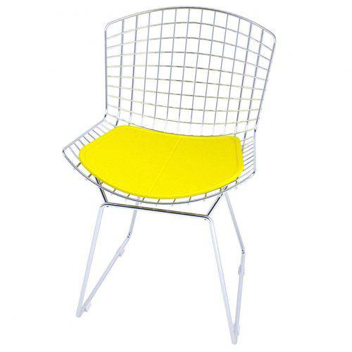 Tamanhos, Medidas e Dimensões do produto Cadeira Bertoia Cromada com Amarelo