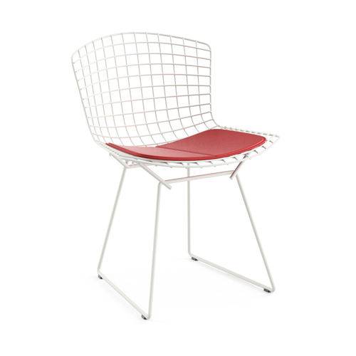 Tamanhos, Medidas e Dimensões do produto Cadeira Bertóia em Aço na Cor Branca e Almofada Vermelha