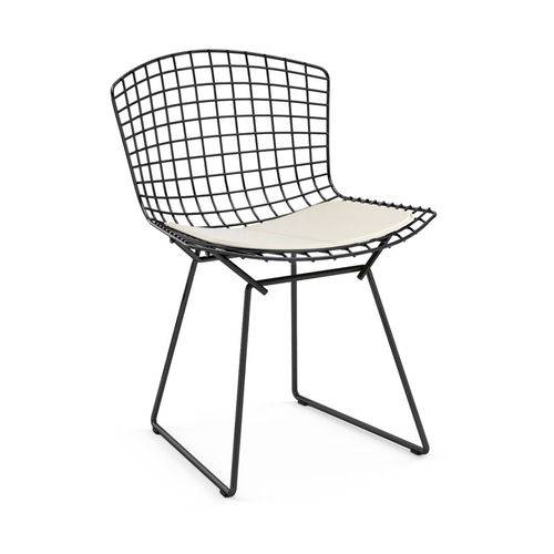 Tamanhos, Medidas e Dimensões do produto Cadeira Bertóia em Aço na Cor Preta e Almofada Branca