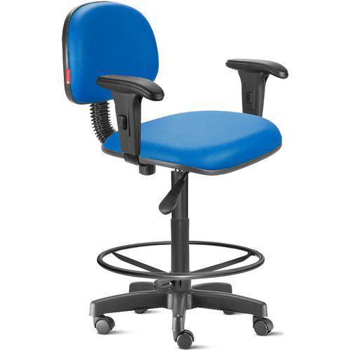 Tamanhos, Medidas e Dimensões do produto Cadeira Caixa Alta com Braços com Rodízios Courvim Azul Royal Cb03