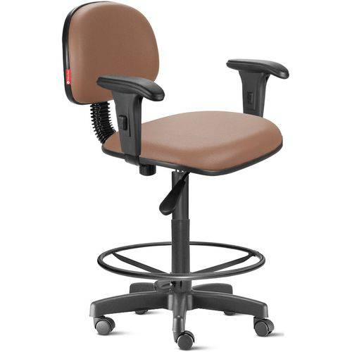 Tamanhos, Medidas e Dimensões do produto Cadeira Caixa Alta com Braços com Rodízios Courvim Bege Cb03