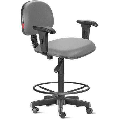 Tamanhos, Medidas e Dimensões do produto Cadeira Caixa Alta com Braços com Rodízios Courvim Cinza Cb03