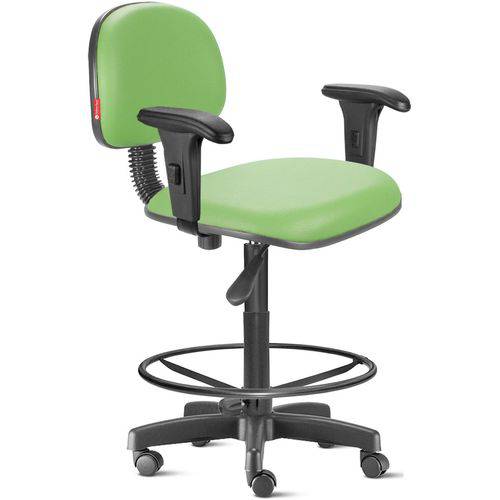 Tamanhos, Medidas e Dimensões do produto Cadeira Caixa Alta com Braços com Rodízios Courvim Verde Claro Cb03