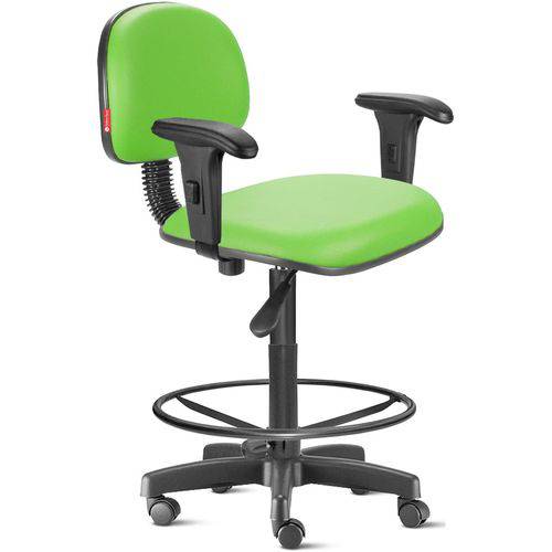 Tamanhos, Medidas e Dimensões do produto Cadeira Caixa Alta com Braços com Rodízios Courvim Verde Limão Cb03