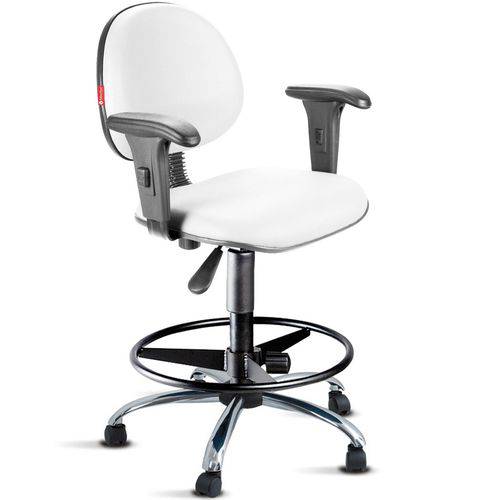 Tamanhos, Medidas e Dimensões do produto Cadeira Caixa Alta Portaria Recepção com Braços Branco Cb23