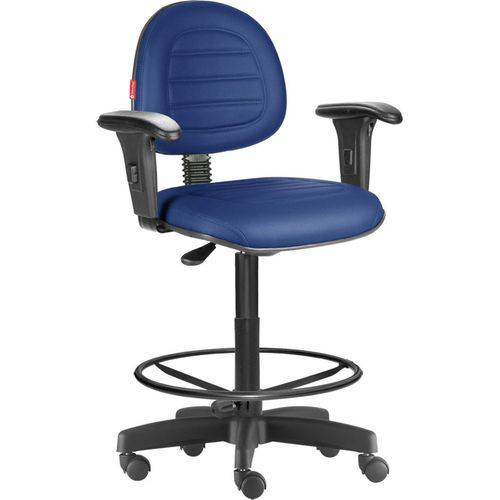 Tamanhos, Medidas e Dimensões do produto Cadeira Caixa Alta Portaria Recepção Costura Braços Azul Escuro Cb76