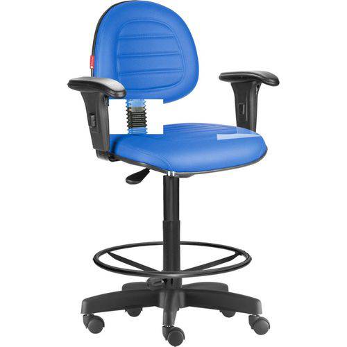 Tamanhos, Medidas e Dimensões do produto Cadeira Caixa Alta Portaria Recepção Costura Braços Azul Royal Cb76
