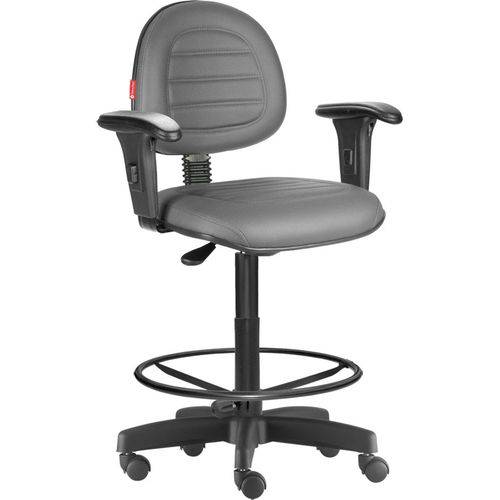 Tamanhos, Medidas e Dimensões do produto Cadeira Caixa Alta Portaria Recepção Costura Braços Cinza Cb76