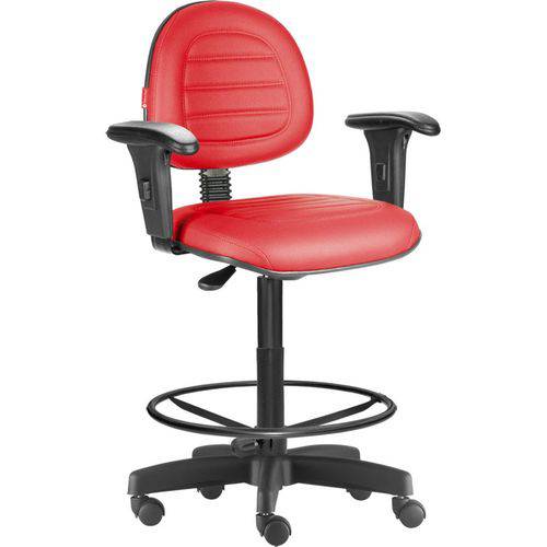 Tamanhos, Medidas e Dimensões do produto Cadeira Caixa Alta Portaria Recepção Costura Braços Vermelho Cb76
