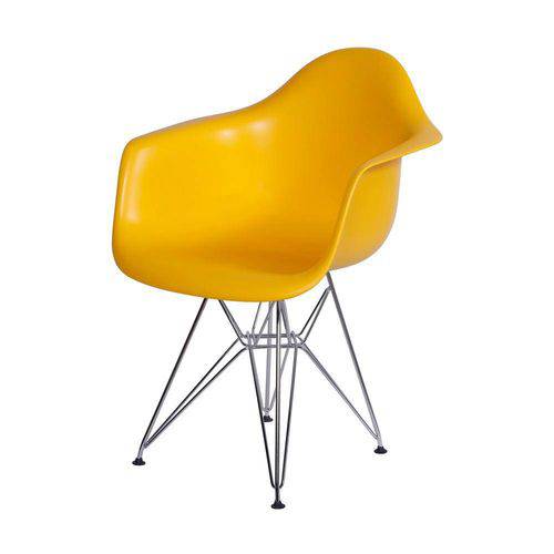 Tamanhos, Medidas e Dimensões do produto Cadeira Charles Eames Dar Pp com Braço Base Metal Amarela