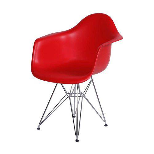 Tamanhos, Medidas e Dimensões do produto Cadeira Charles Eames Dar Pp com Braço Base Metal Vermelha