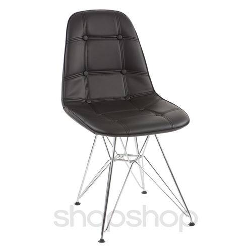 Tamanhos, Medidas e Dimensões do produto Cadeira Charles Eames Eiffel com Base em Metal Cromado - Assento em Botonê Cor Preto