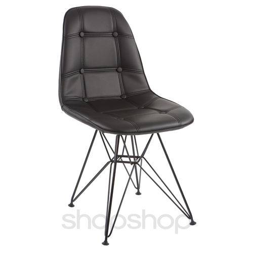 Tamanhos, Medidas e Dimensões do produto Cadeira Charles Eames Eiffel com Base em Metal Preto - Assento em Botonê Cor Preto