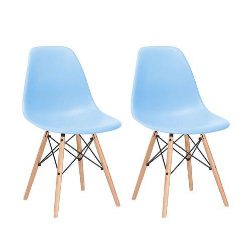 Tamanhos, Medidas e Dimensões do produto Cadeira Charles Eames Eiffel DSW - Azul Claro - Madeira Clara
