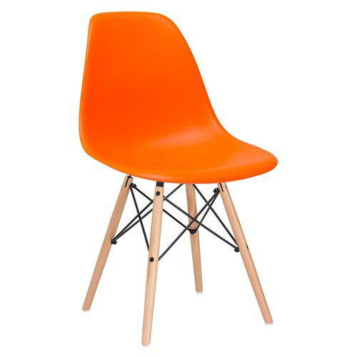Tamanhos, Medidas e Dimensões do produto Cadeira Charles Eames Eiffel DSW - Laranja - Madeira Clara