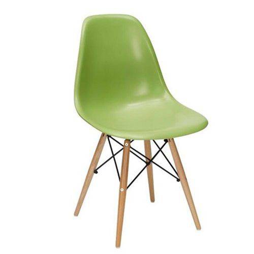 Tamanhos, Medidas e Dimensões do produto Cadeira Charles Eames Eiffel em Polipropileno Cor Verde Sem Braços e com Base em Madeira