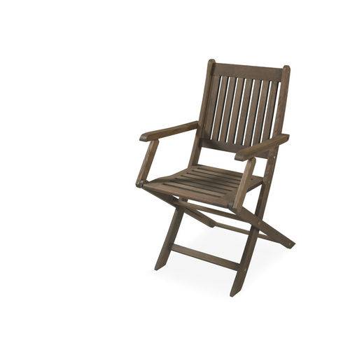Tamanhos, Medidas e Dimensões do produto Cadeira com Braço Dobrável - Nogueira