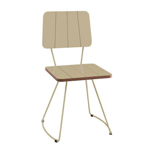 Tamanhos, Medidas e Dimensões do produto Cadeira Costela em Mdf Laminado com Pés Aço - Fendy Brilho/branco