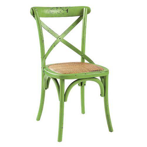 Tamanhos, Medidas e Dimensões do produto Cadeira Cross - Katrina - Vintage - Madeira e Ratan - Verde