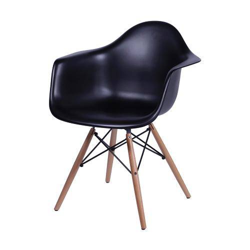 Tamanhos, Medidas e Dimensões do produto Cadeira Dar Wood Base de Maeira Charles Eames Eiffel Preta