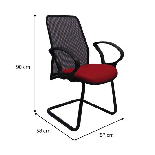 Tamanhos, Medidas e Dimensões do produto Cadeira de Escritório Interlocutor Sevilha Vermelha