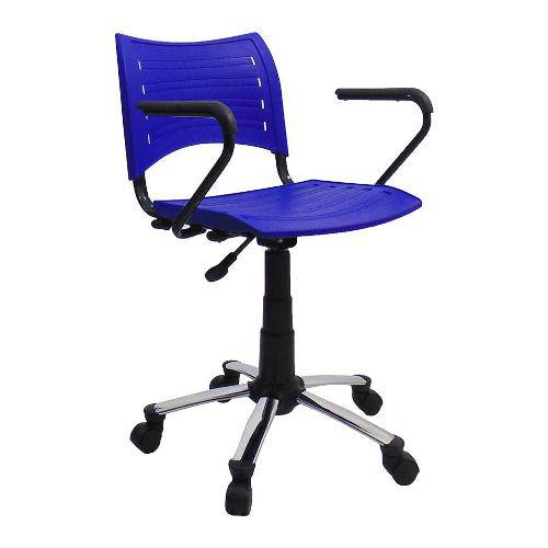 Tamanhos, Medidas e Dimensões do produto Cadeira de Escritório Secretária Giratória Evidence I Cromada e Azul