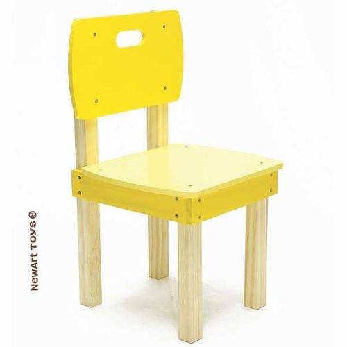Tamanhos, Medidas e Dimensões do produto Cadeira de Madeira Quadrada Amarela NewArt