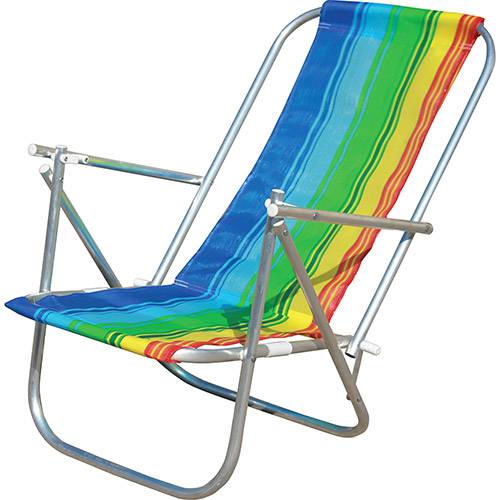 Tamanhos, Medidas e Dimensões do produto Cadeira de Praia Alumínio Colorida 2 Posições - Botafogo Lar & Lazer