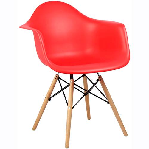 Tamanhos, Medidas e Dimensões do produto Cadeira Design Eiffel Eames com Braço Pw-082 Base Madeira/ABS Vermelho - Pelegrin
