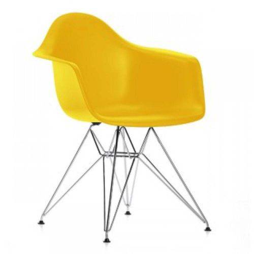 Tamanhos, Medidas e Dimensões do produto Cadeira DKR DAW Eames com Braços Eiffel Base Metal Amarela