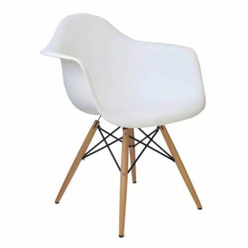 Tamanhos, Medidas e Dimensões do produto Cadeira DKR DAW Eames com Braços Eiffel Wood Base Madeira - Branca