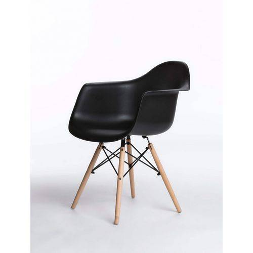 Tamanhos, Medidas e Dimensões do produto Cadeira DKR DAW Eames com Braços Eiffel Wood Base Madeira - Preta