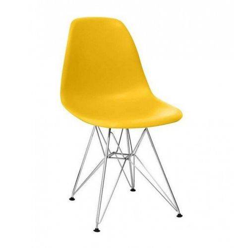 Tamanhos, Medidas e Dimensões do produto Cadeira DKR Eifell Charles Eames Base Cromada - Amarela