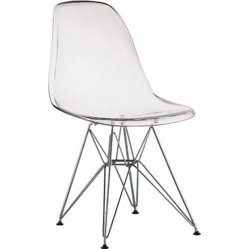 Tamanhos, Medidas e Dimensões do produto Cadeira DKR Eifell Charles Eames Policarbonato Base Cromada - Transparente