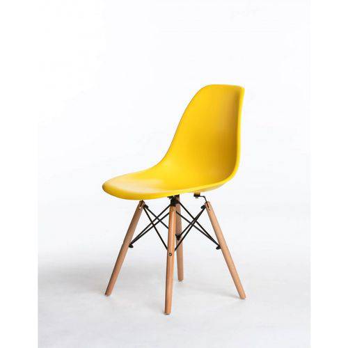 Tamanhos, Medidas e Dimensões do produto Cadeira DKR Eifell Charles Eames Wood Base Madeira - Amarela