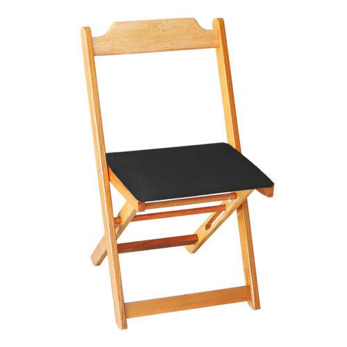Tamanhos, Medidas e Dimensões do produto Cadeira Dobrável Madeira Maciça Natural com Estofado - Preto