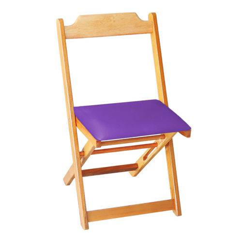 Tamanhos, Medidas e Dimensões do produto Cadeira Dobrável Madeira Maciça Natural com Estofado - Roxo