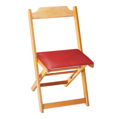 Tamanhos, Medidas e Dimensões do produto Cadeira Dobrável Madeira Maciça Natural com Estofado - Vermelho